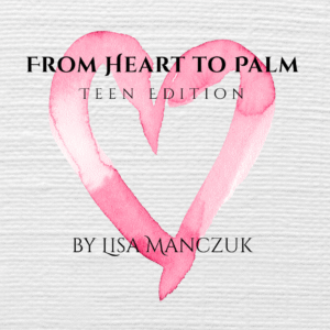 From Heart to Palm Teen Edition hardcover journal for ages 13-18, designed for palm prints, milestones, and self discovery